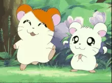 Hamtaro and Friends Smiling Happily