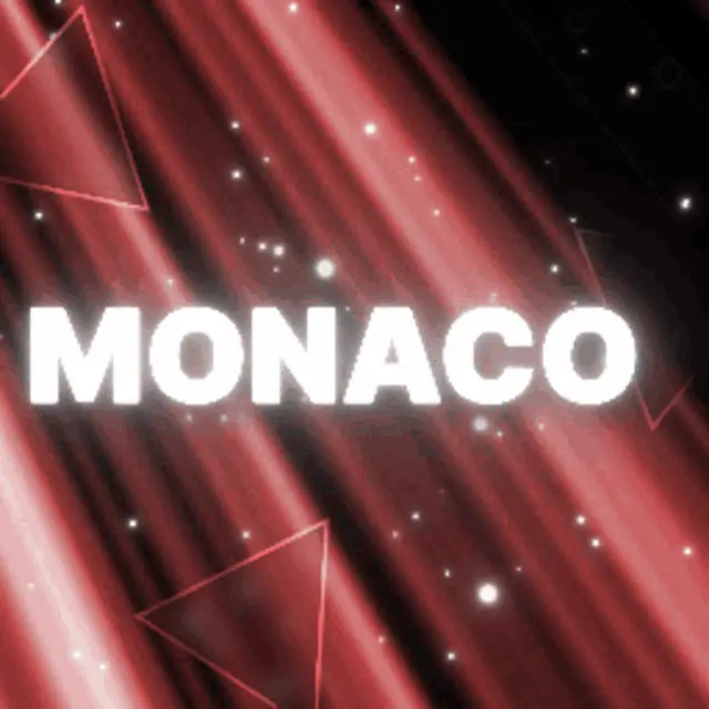 Monaco Text on Red Background