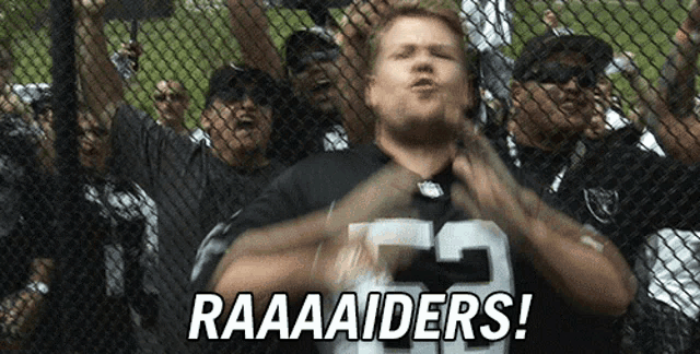 Raiders Fan Cheers Loudly