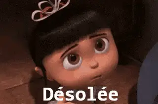 Désolée