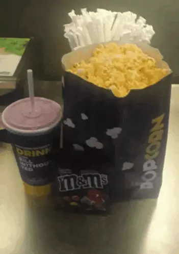 Movie Theater Snacks: Popcorn, Drink & M&M's
