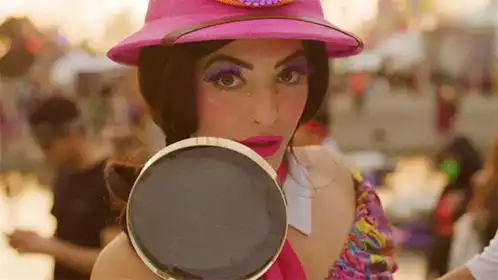 I See You: Woman with Magnifying Glass & Pink Hat