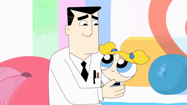 Professor Utonium Hugging Bubbles