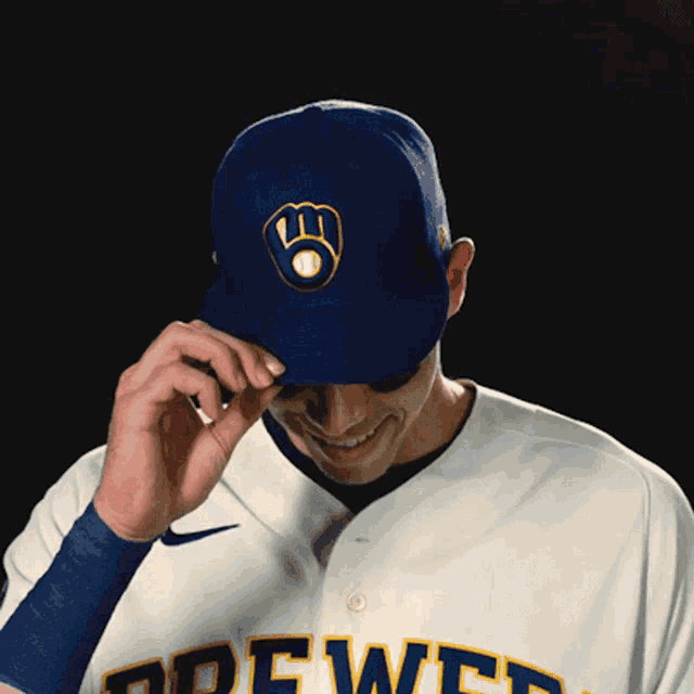 Christian Yelich in Milwaukee Brewers Cap