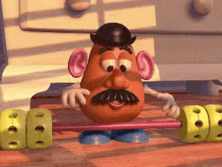 Mr. Potato Head's Weight Lifting Struggle