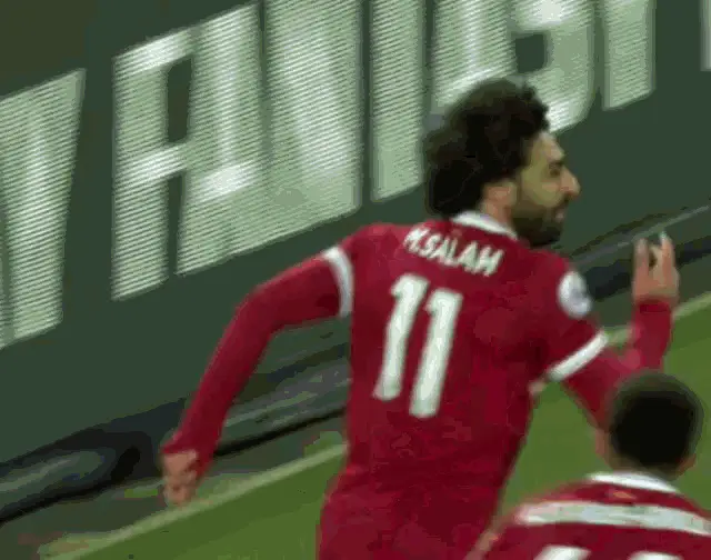 Mohamed Salah Celebrates with Teammates