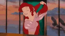 Little Mermaid Brushing Hair