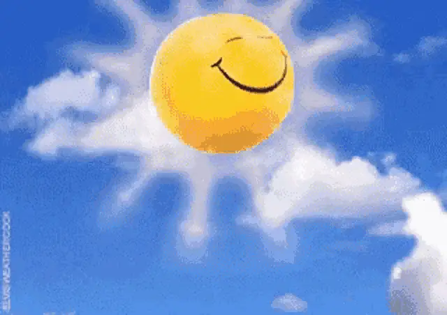 Smiling Sun Rolls in the Sky – free GIF download | meme platform | memes GIF
