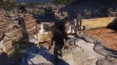 Nathan Drake jumps into the pool