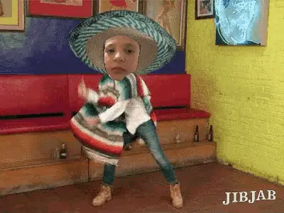 Flavia Dancing in Sombrero and Poncho