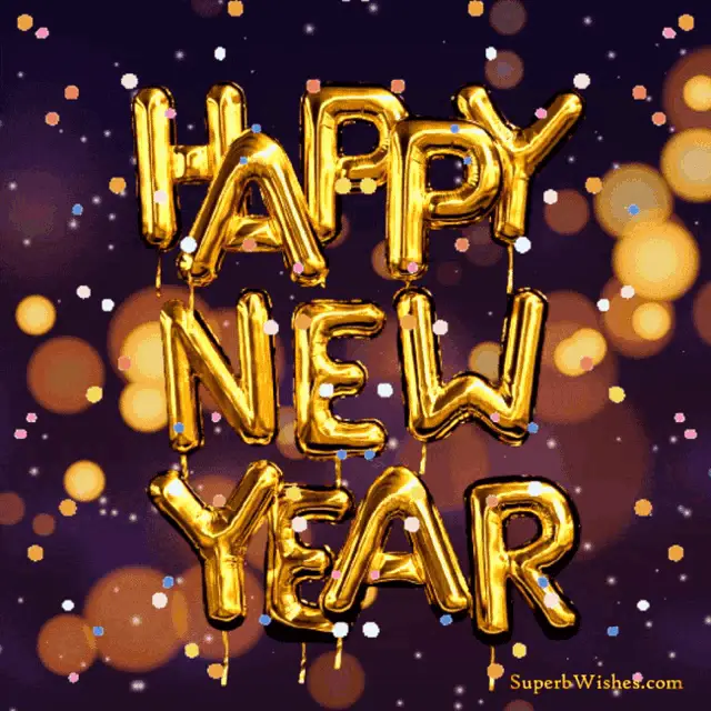 Happy New Year Golden Balloons Greeting – new memes meme GIF free download no watermark 2026
