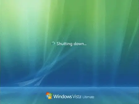 Windows Vista Ultimate Shutting Down Screen