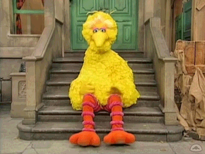 Big Bird's Impatient Wait on Sesame Street