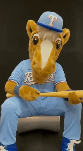 Texas Rangers Captain Points with Baseball Bat – free GIF download | meme platform | memes GIF