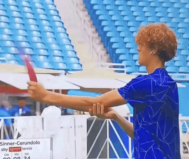 Jannik Sinner's Tennis Elbow Warm-Up