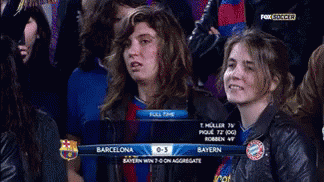 Sad Barcelona Fan After 0-3 Loss to Bayern