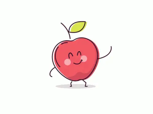 Cute Apple Waving Hello
