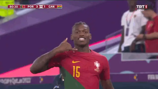 Rafael Leao's Goal Celebration for Portugal