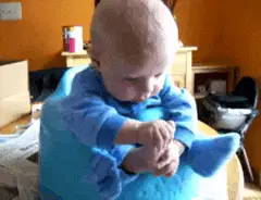 trying to suck toes