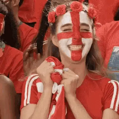 Excited England Fan at World Cup