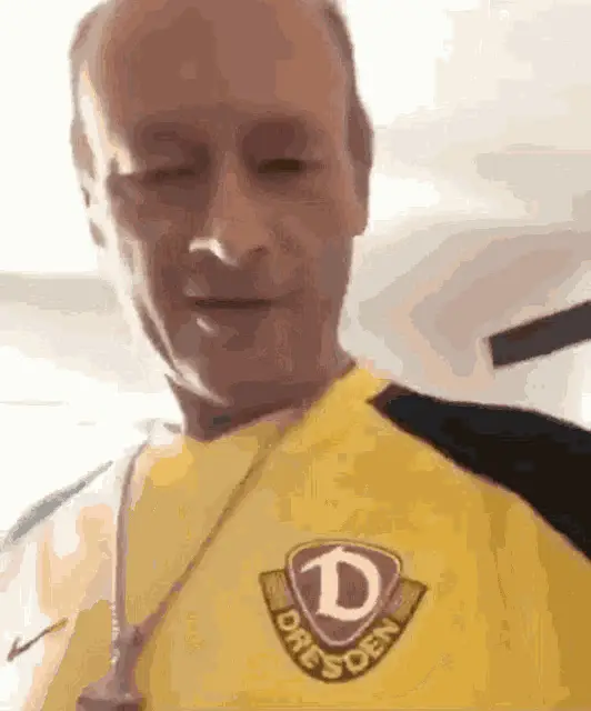 Man in Dynamo Dresden Shirt