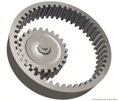 silver cycloidal gear cogs animation