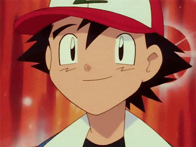 Ash Ketchum's Determined Look & Peace Sign