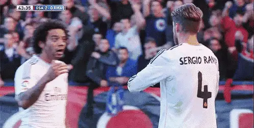 Marcelo and Sergio Ramos on the field