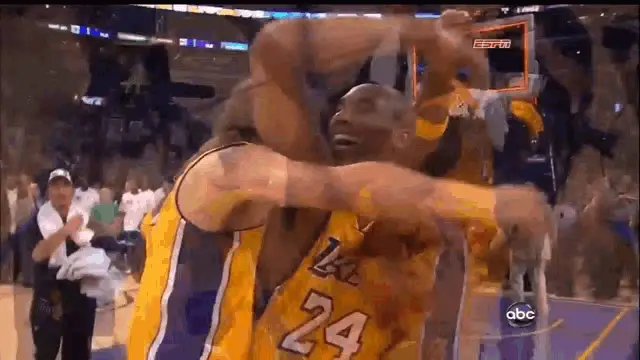 Kobe Bryant Celebrates Lakers Win