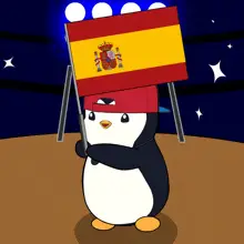Pudgy Penguin Waving Spanish Flag