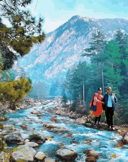 Samir and Companion in Scenic Kashmir