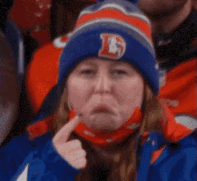 Sad Denver Broncos Fan Crying at Game