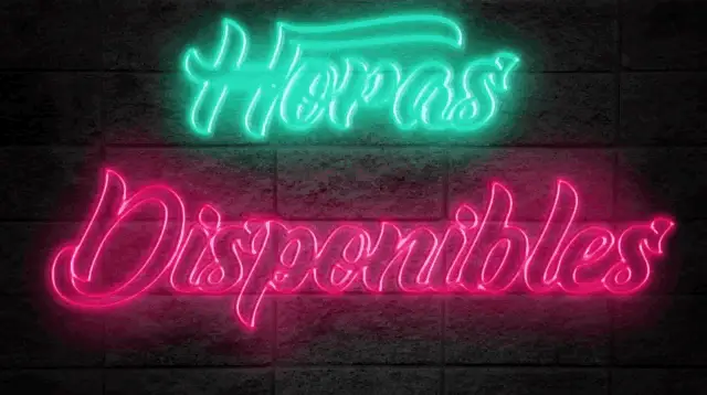 Horas Retroblue Horas Disponibles Neon Sign