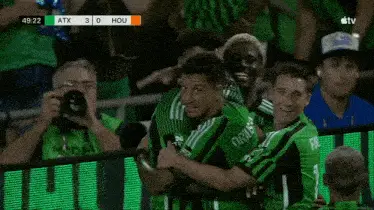 Austin FC Celebrates Goal with Julio Cascante