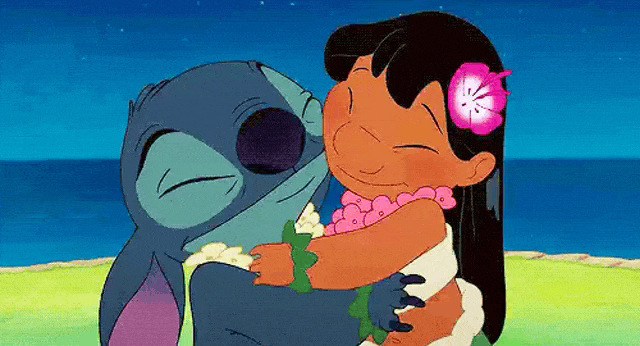 cute, disney, happy, hugs, lilo, love, stitch, lilo_and_stitch