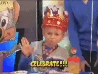 Boy in Crown Celebrates Happy Birthday!