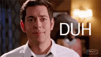 Zachary Levi as Chuck Bartowski says 'Duh'