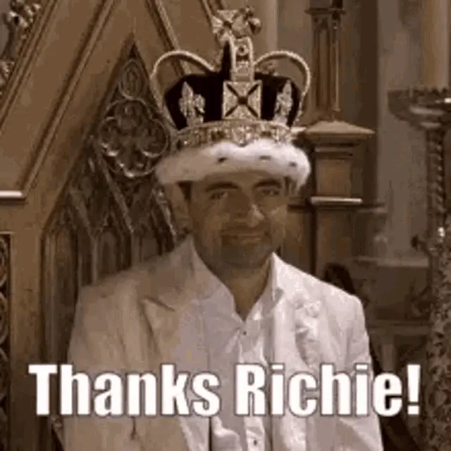 Mr. Bean as King: Thanks Richie!