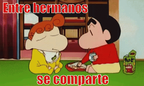 Himawari Y Shinchan Comparten La Merienda