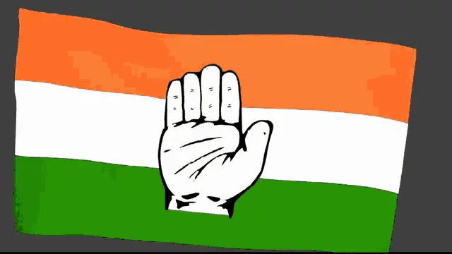 Indian National Congress Flag Waving