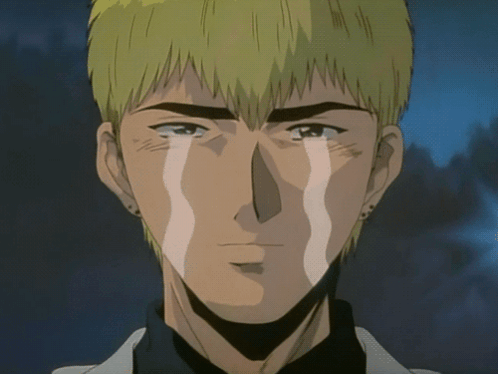 Onizuka from the anime 'Great Teacher Onizuka' crying