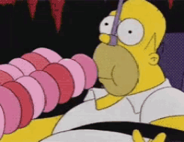 Homer Simpson Eating Endless Donuts