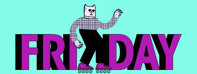 Happy Friday Rollerblading Cat