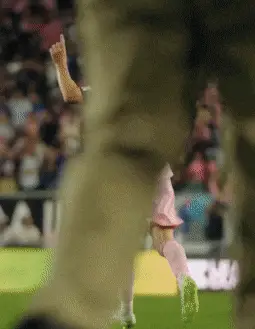 Lionel Messi Celebrates in Pink Inter Miami Kit