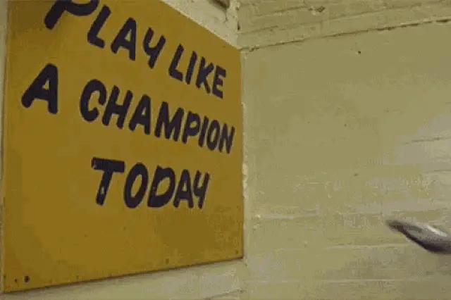 Notre Dame Football Player Touches Champion Sign – free memes GIF download | meme platform