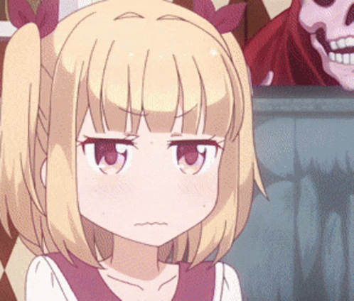 Yun from the anime 'NEW GAME!' sighing in relief