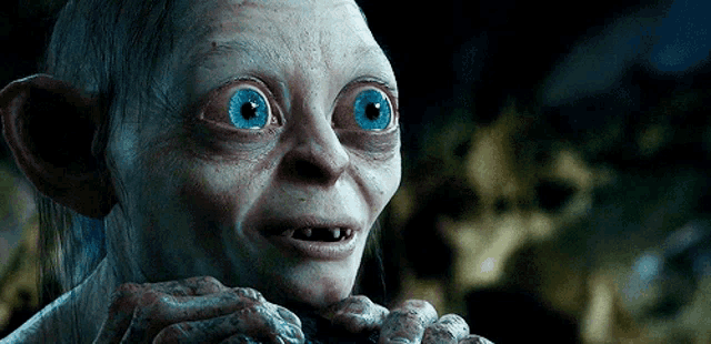 Gollum's Intense Blue Eyes