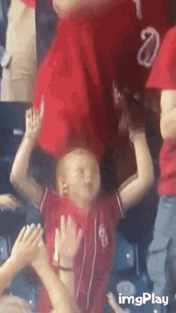 Young Fan Cheers for Washington Nationals