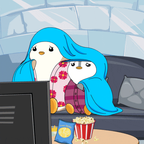 Cozy Penguins Watching TV Netflix