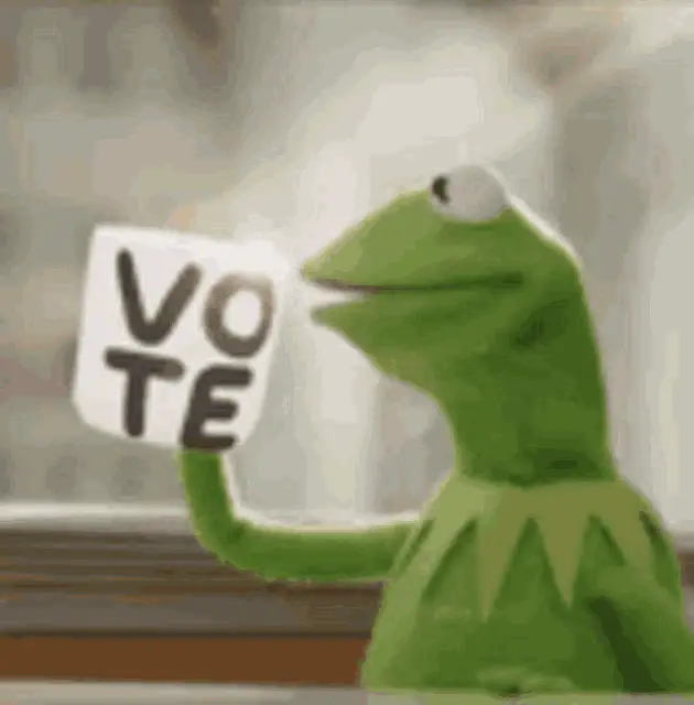 Kermit the Frog Holds 'Vote' Mug – free GIF download | meme platform | memes GIF
